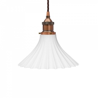 Scallop Fluted Bell Surf White Pendant Light